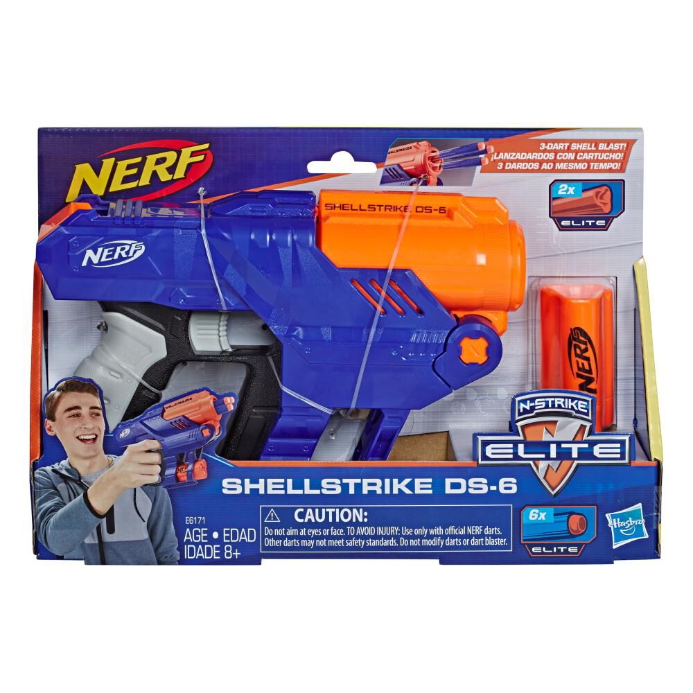 Lanzador De Dardos Nerf Elite Shellstrike Ds-6 image number 1.0