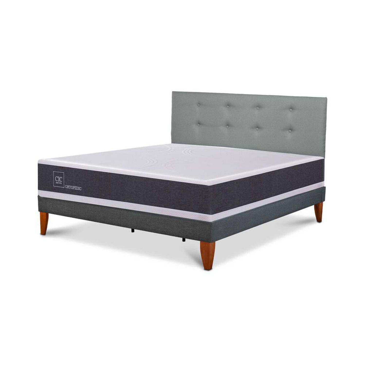 Cama Europea Cic Ortopedic / 2 Plazas / Base Normal + Respaldo image number 7.0