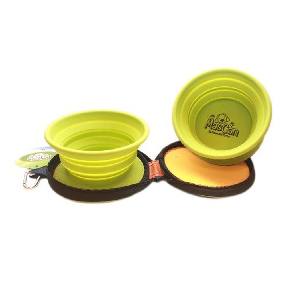 Plato Plegable Silicona Doble Verde Talla M Perro. image number 0.0