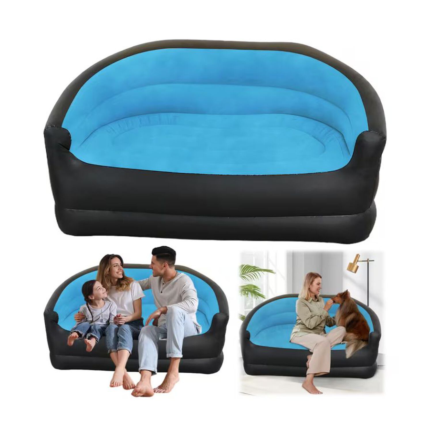 Sof&aacute; Inflable Doble Para Acampar Y Hogar Tumbona Port&aacute;til image number 3.0