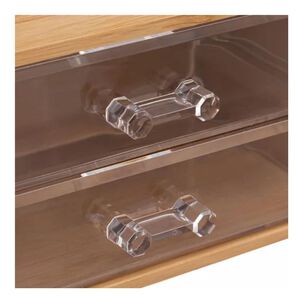 Mini Organizador Bambú 2 Cajones Acrílico Manija Resistente
