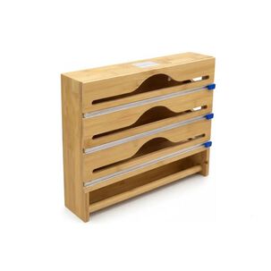 Organizador Dispensador 4 Niveles Cocina Bamb&uacute; Cortador Integrado
