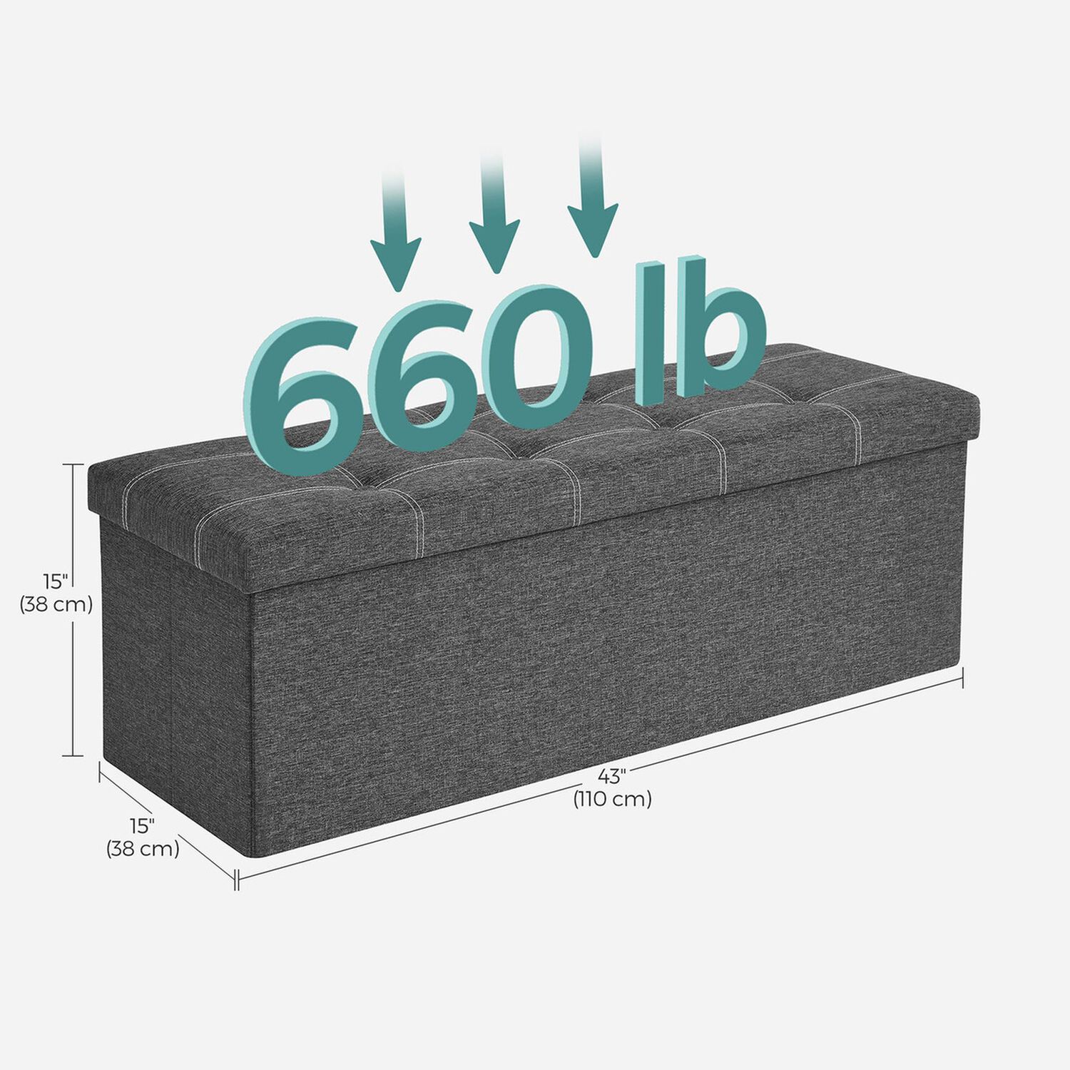Puff Ba&uacute;l Songmics 110 Cm Banco Plegable Con Almacenamiento image number 6.0