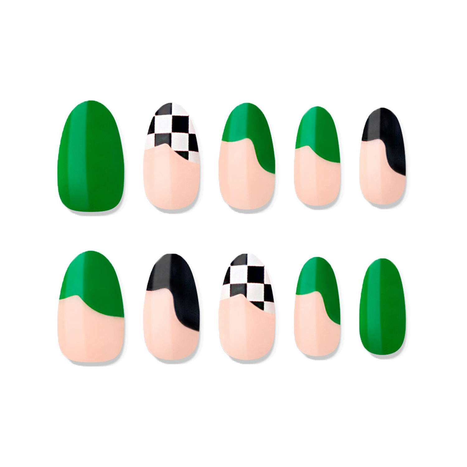 Muzmak - U&ntilde;as Press On Green Wave Almond 36 U. image number 1.0