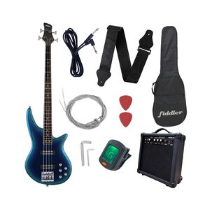 Bajo El&eacute;ctrico Azul Fiddler + Amplificador 20 W