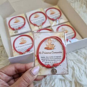 Recuerdos Primera Comunion Encintados 12 Pulseras + Tarjetas