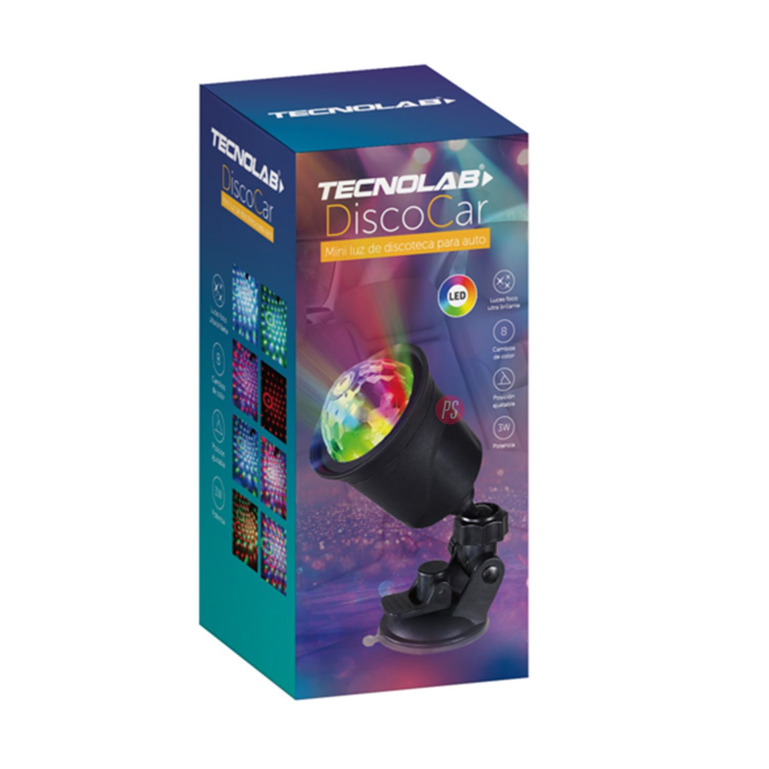 Luz Disco Rgb Auto Sensor Musica Usb-c Recargable - Ps image number 2.0