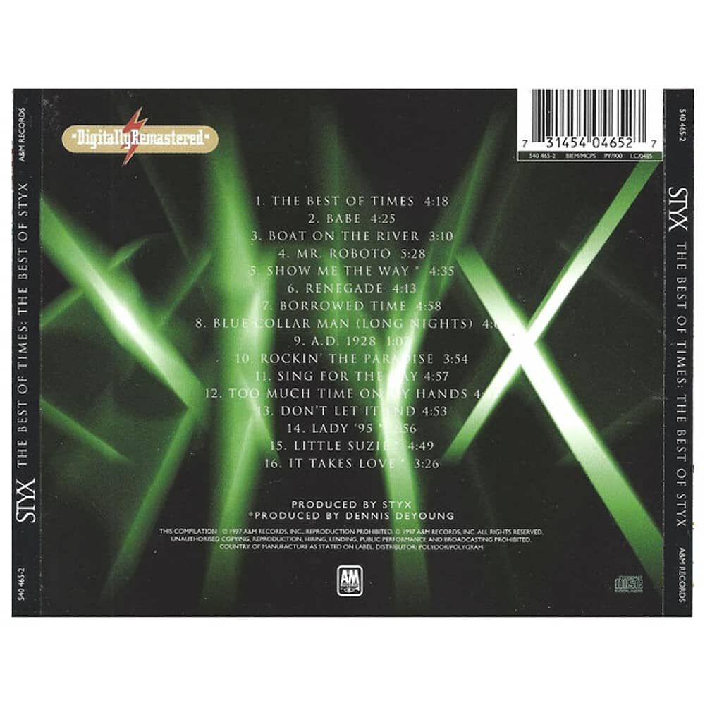 Styx - Best Of Times: The Best Of | Cd image number 4.0