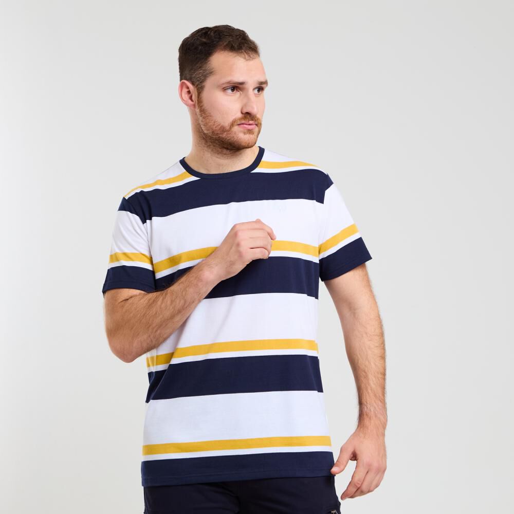 Polera Rayas Regular Manga Corta Cuello Redondo Hombre Peroe image number 0.0