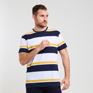 Polera Rayas Regular Manga Corta Cuello Redondo Hombre Peroe