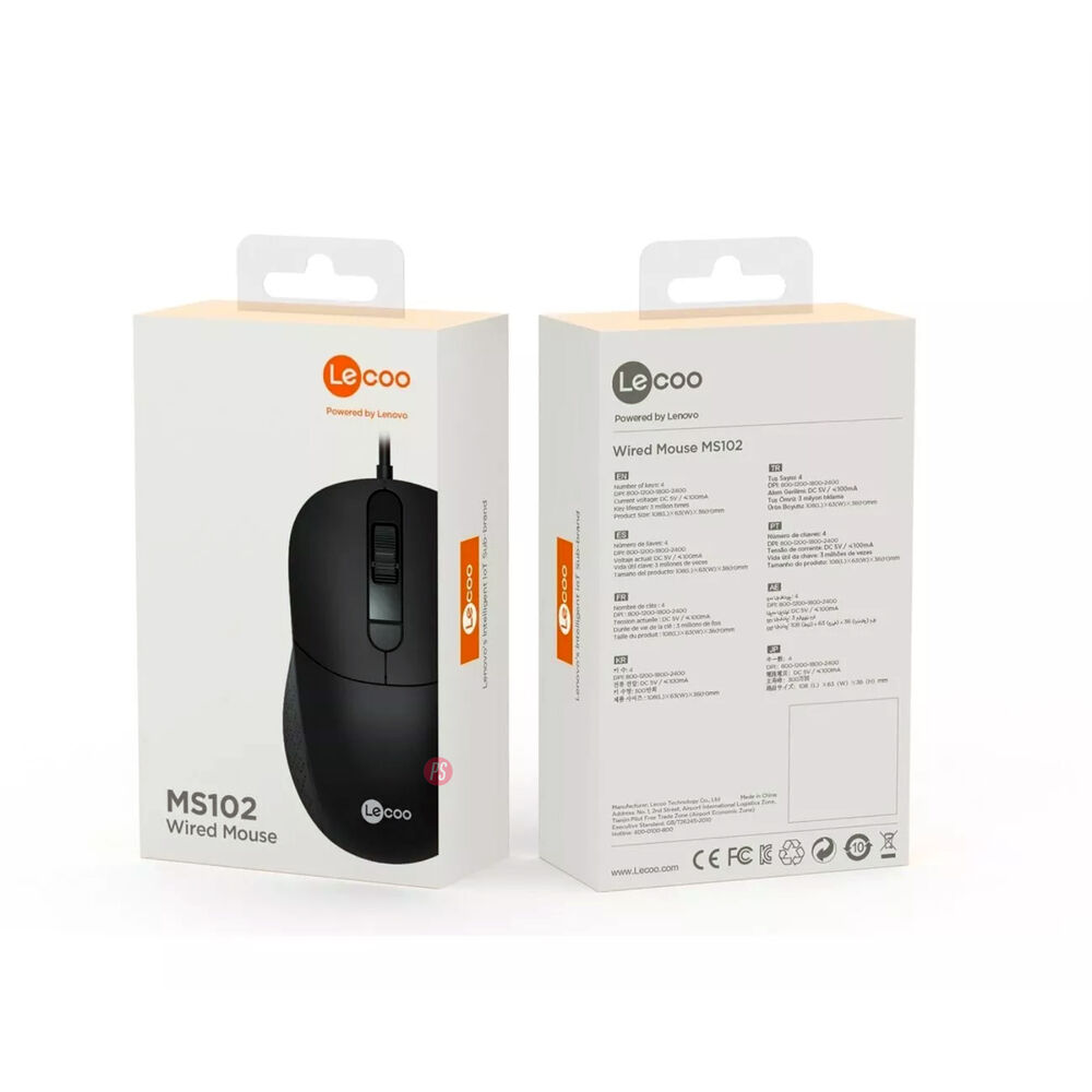 Mouse Usb Dpi Ajustable Lecoo Ms102 Negro - Ps image number 3.0