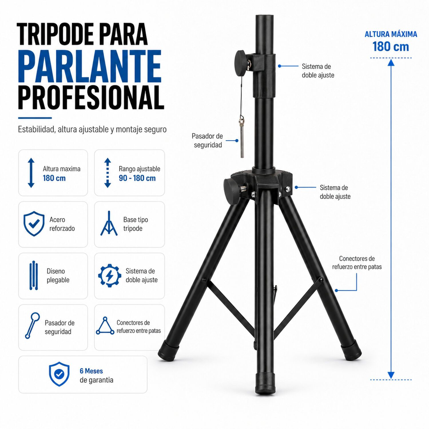 Tripode Para Parlante Profesional De Acero Reforzado Multiusos image number 3.0