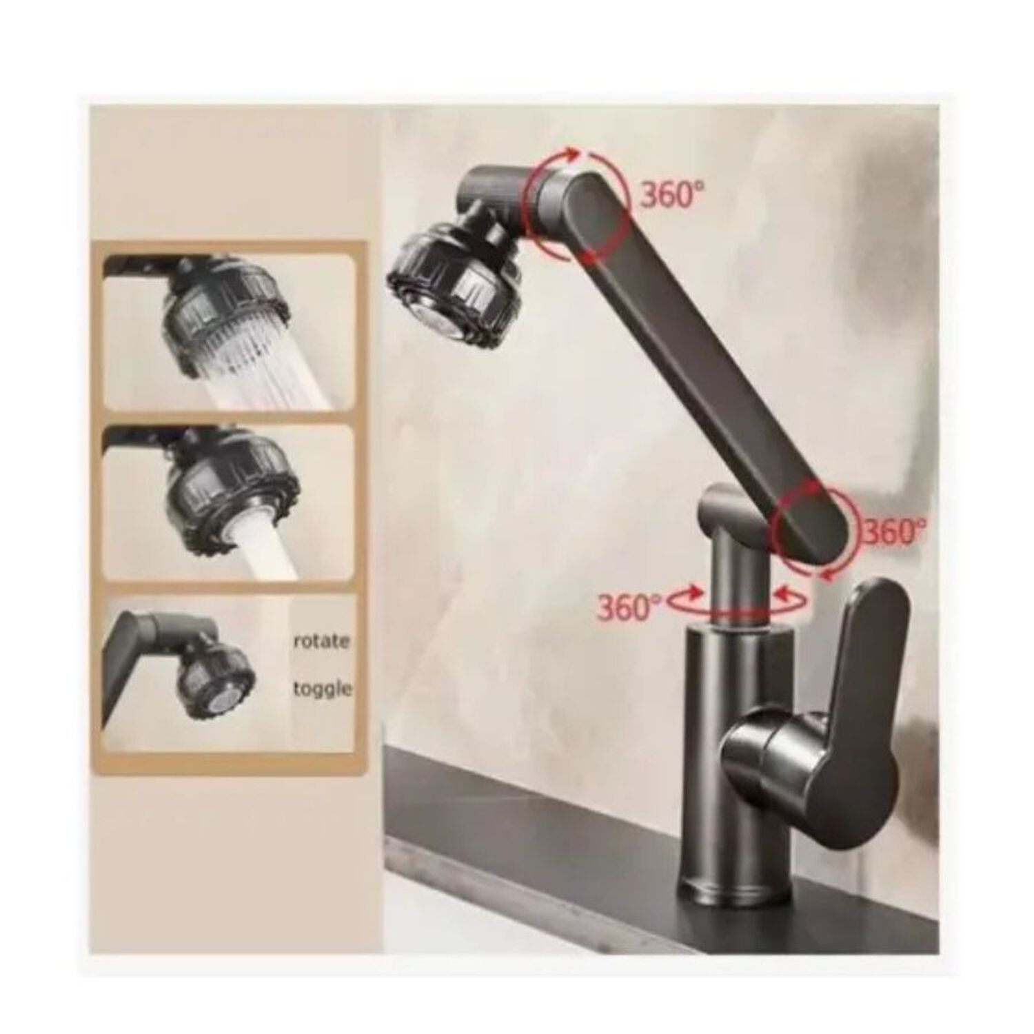 Grifo Flexible Brazo Articulado Giratorio 360 image number 4.0