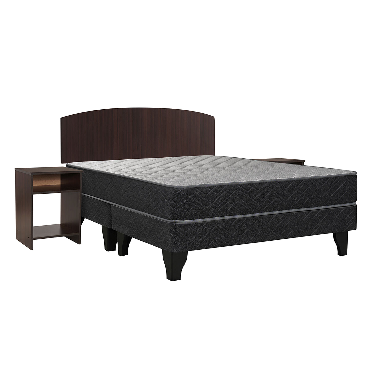 Cama Europea Celta Apolo Black / 2 Plazas / Base Dividida + Set de Maderas Dakar image number 0.0