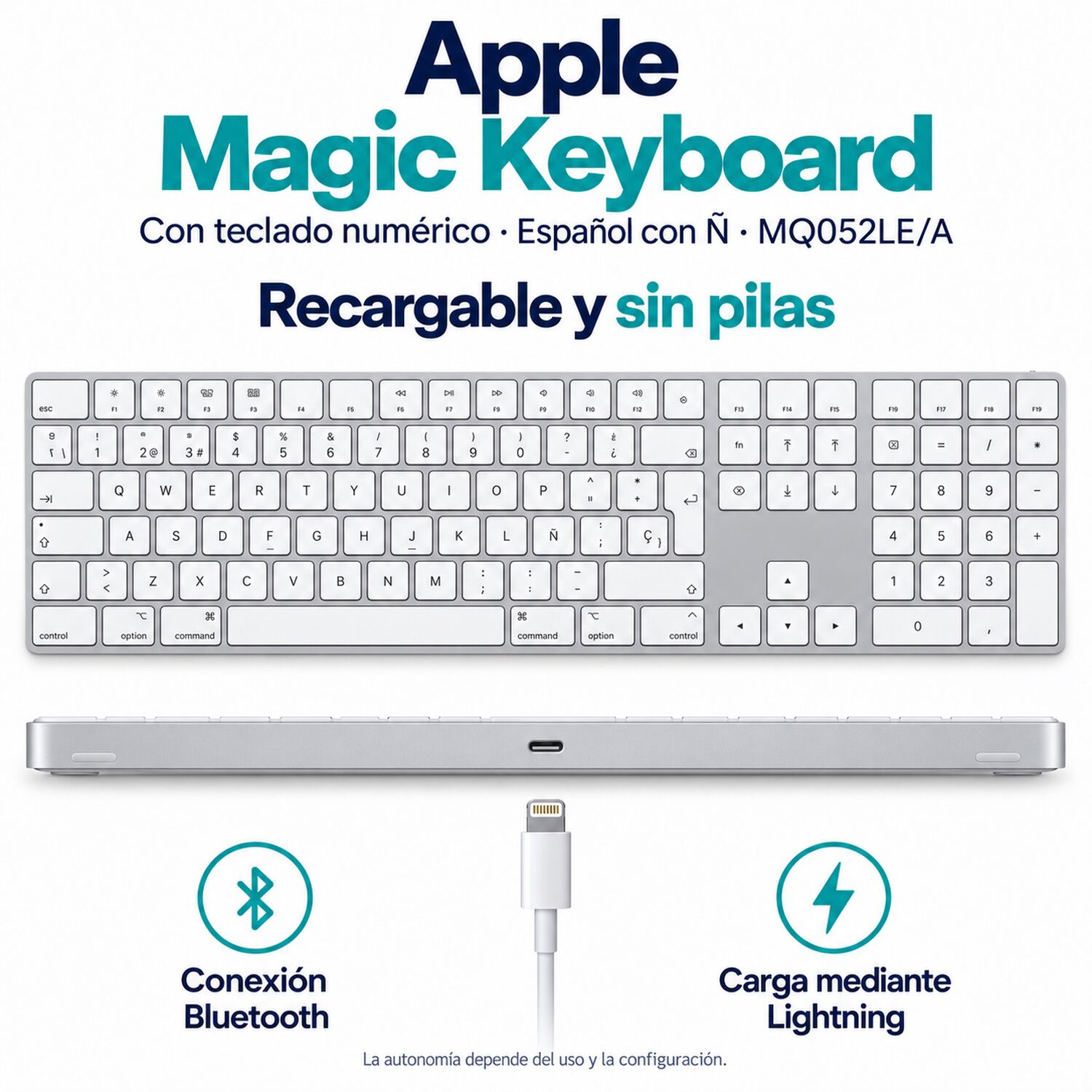 Apple Magic Keyboard Num&eacute;rico Espa&ntilde;ol Con &Ntilde; Mq052le/a image number 4.0