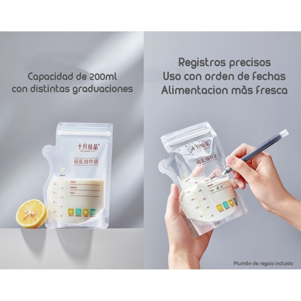 Bolsa Para Leche Maternal 72 Unidades Y 1 Plum&oacute;n Lubabycas image number 5.0