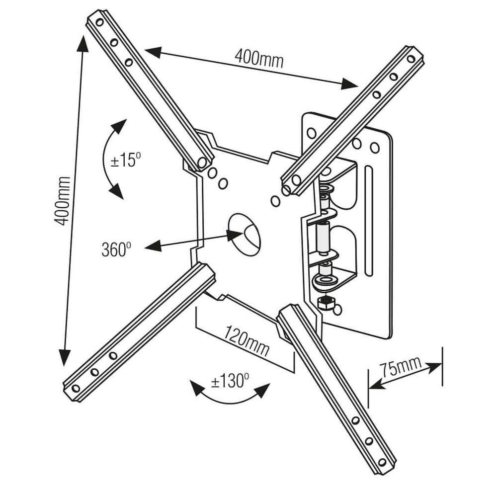 Soporte Articulado Tv 10" A 60" 130 30kg Brasforma image number 2.0