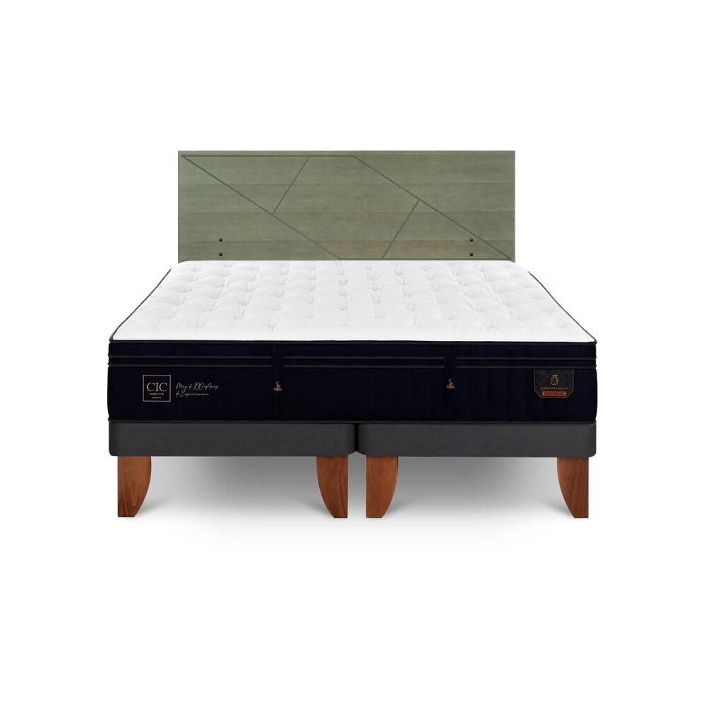 Cama Europea Cic Linea Premium / 2 Plazas / Base Dividida + Respaldo image number 0.0