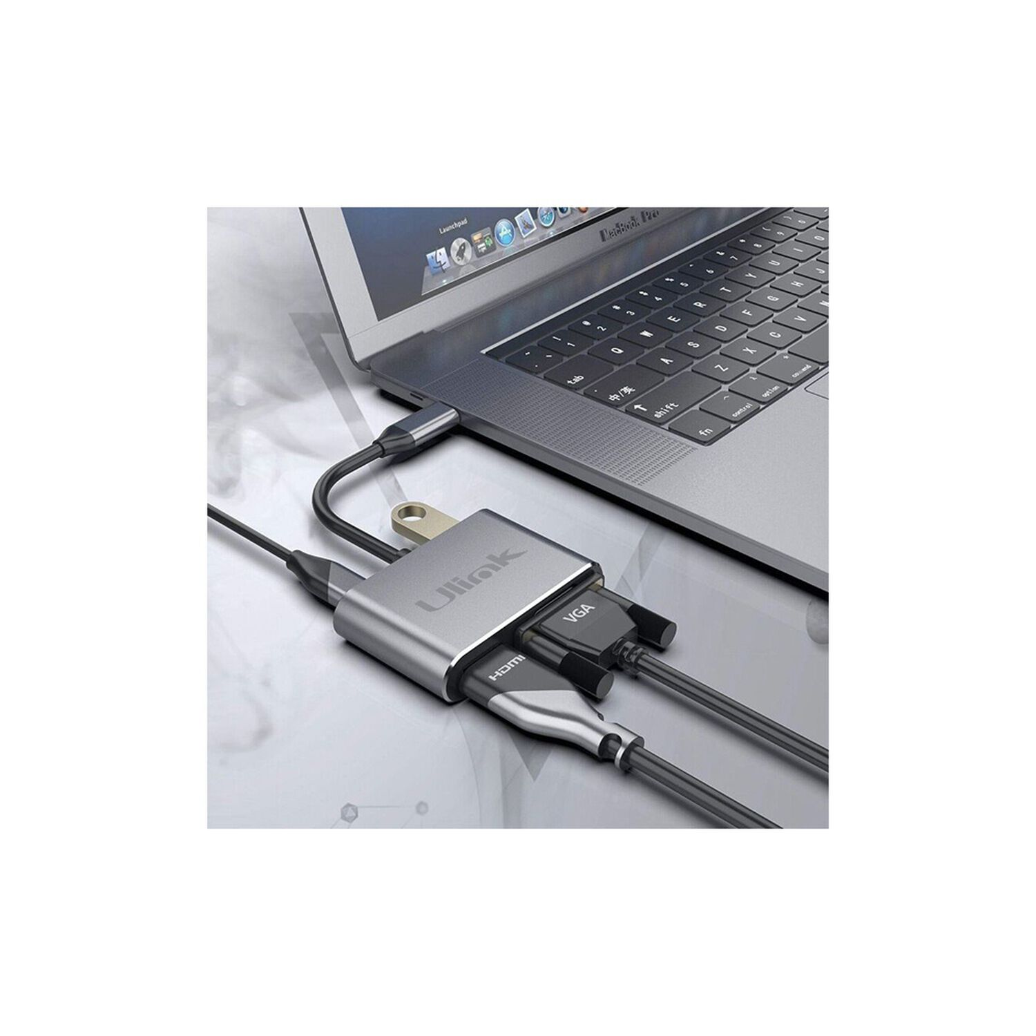 Hub Adaptador 4 En 1 Type-c A Hdmi 4k + Vga + Usb 3.0+ Usb C image number 6.0