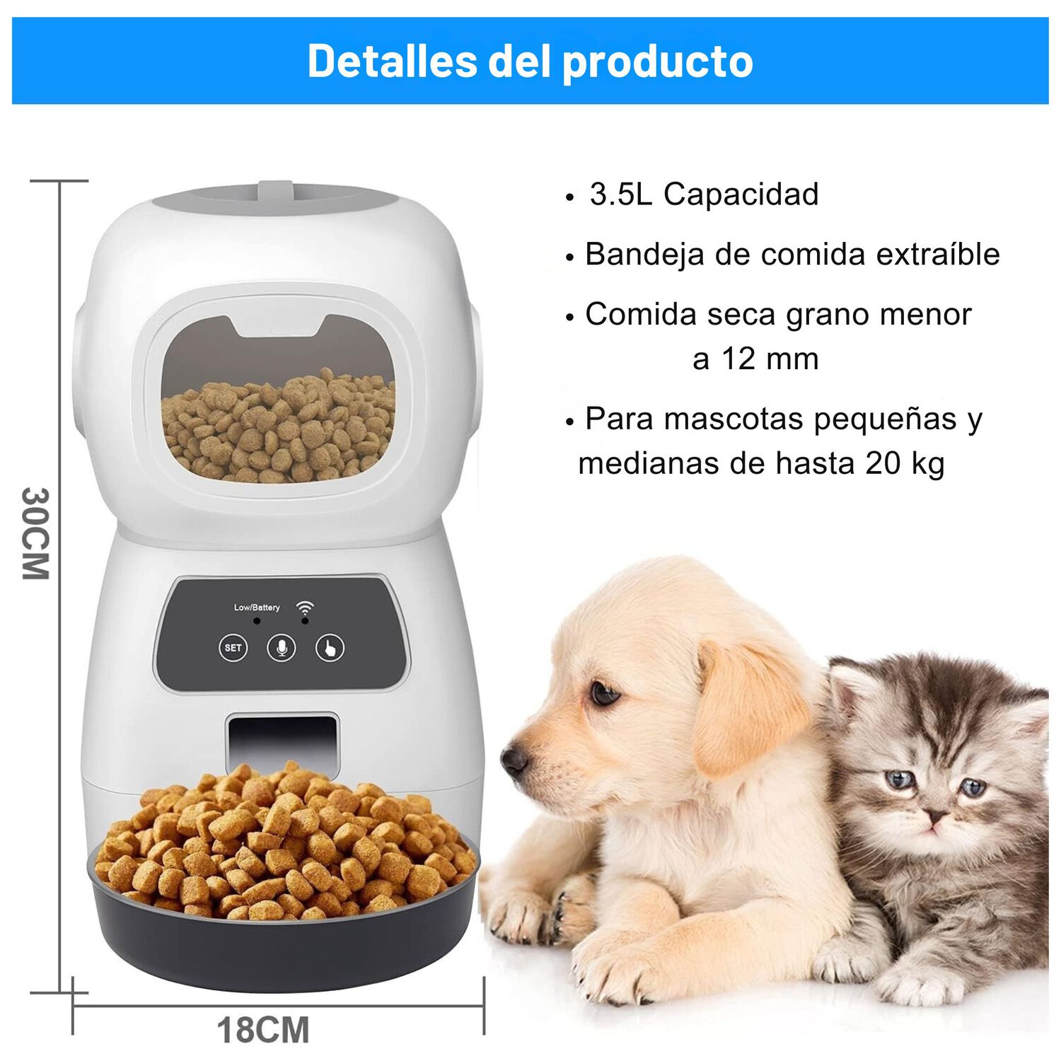 Dispensador Autom&aacute;tico Comida Mascotas Yep Pet image number 6.0