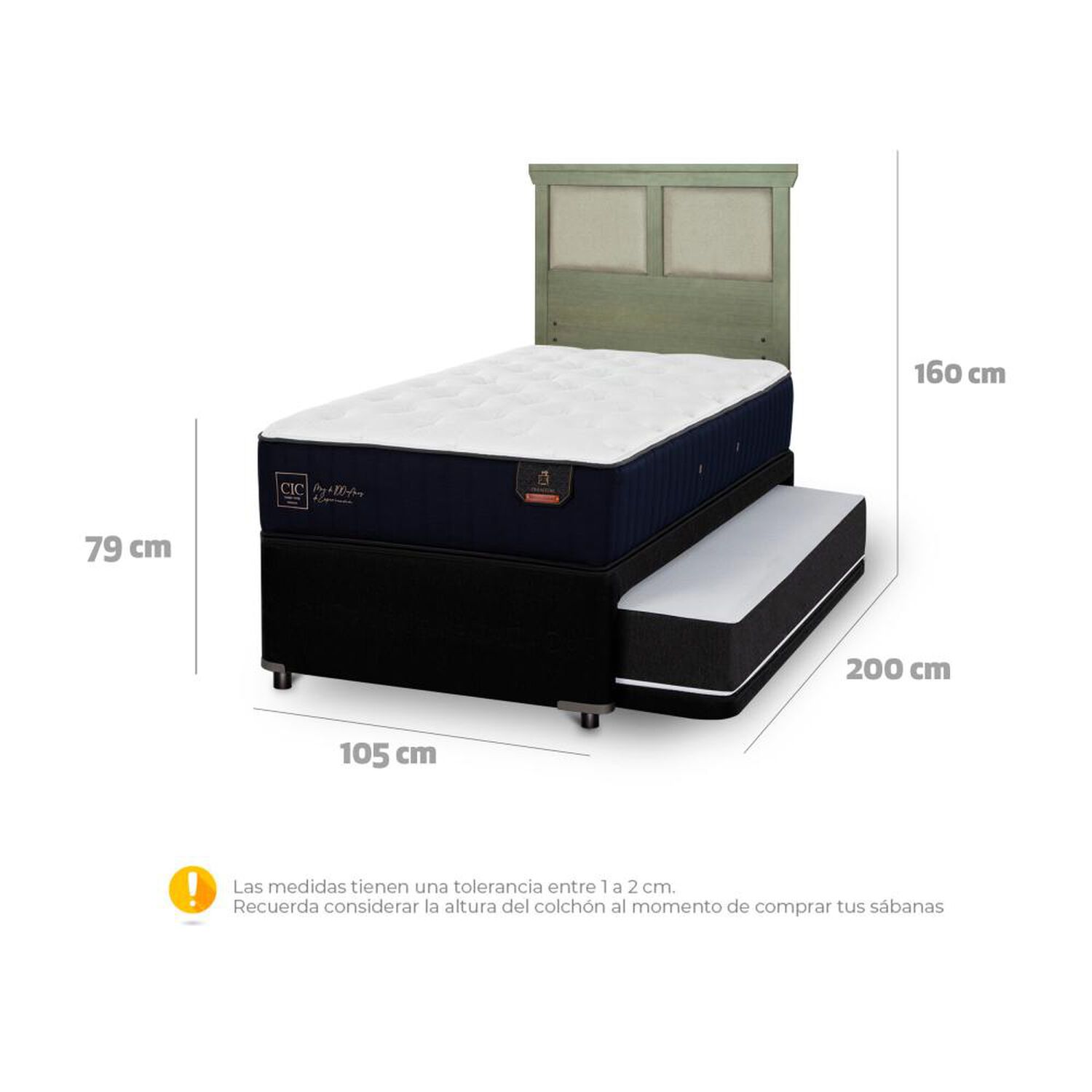 Cama Nido Cic Divan / 1.5 Plazas / Base Funcional + Respaldo image number 5.0
