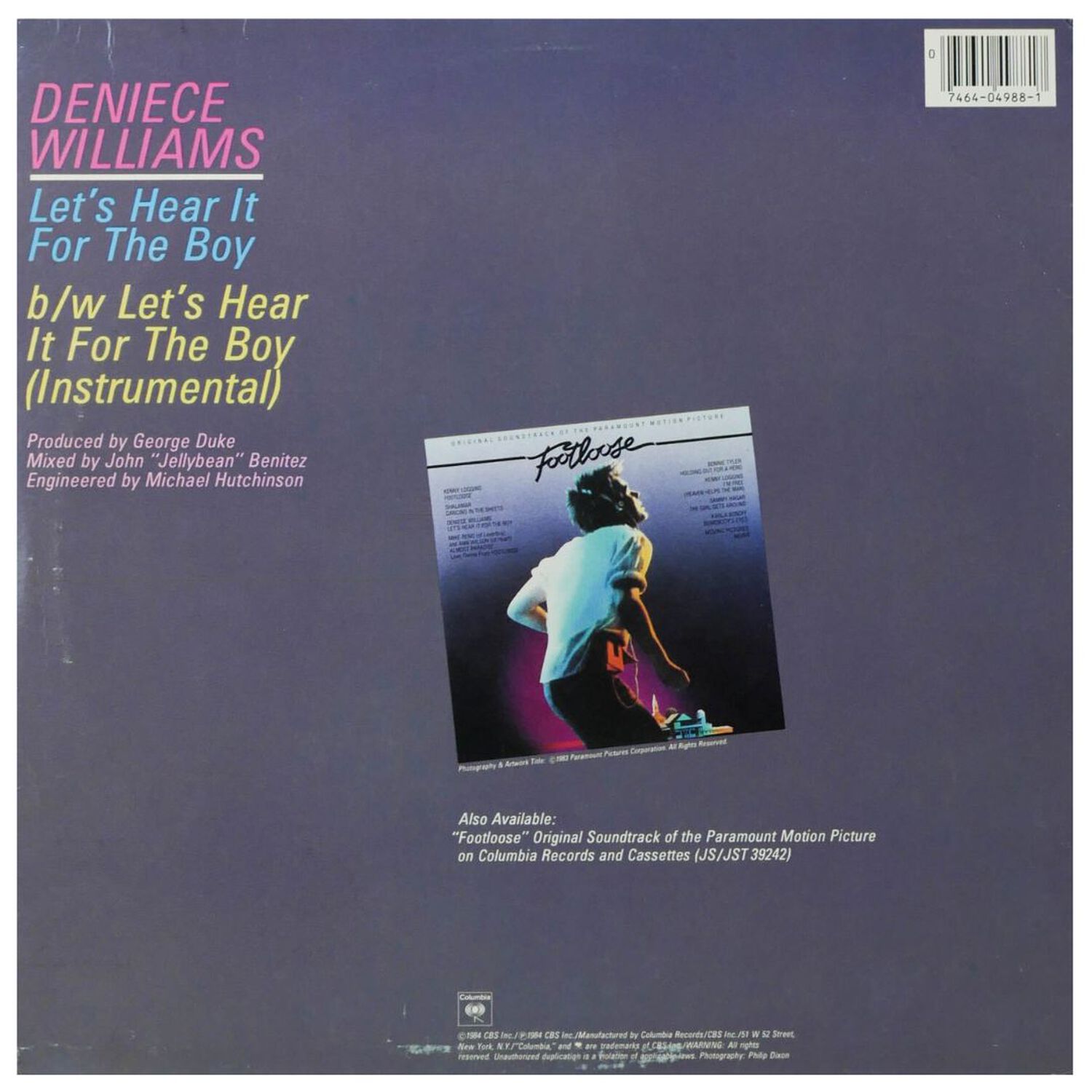 Deniece Williams - Let's Hear It For The Boy | 12" Maxi Single Usado image number 1.0