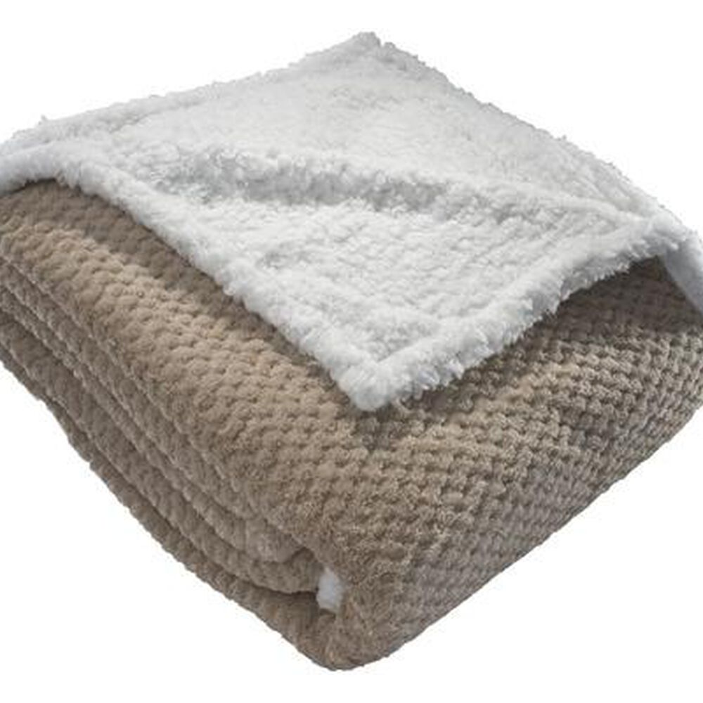 Frazada Andes Chiporro Panal Beige 2 Plaza image number 2.0