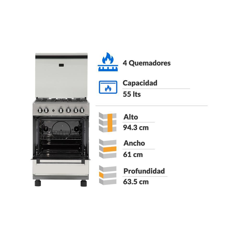 Cocina A Gas Bosch HSG15I22SE /4 Quemadores image number 1.0