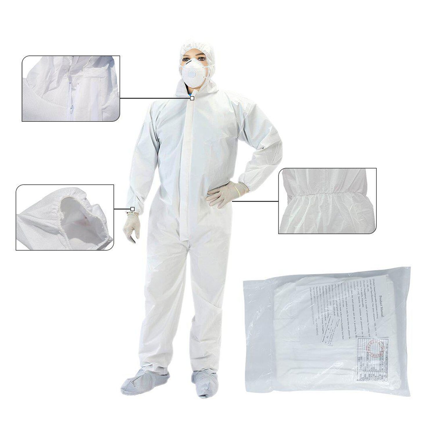Buzo Blanco Cuerpo Entero Talla Xl image number 0.0