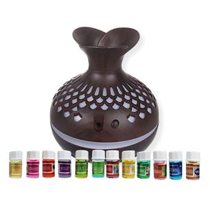 Pack Humidificador Forma De Flor + 12 Esencias Aromaticas