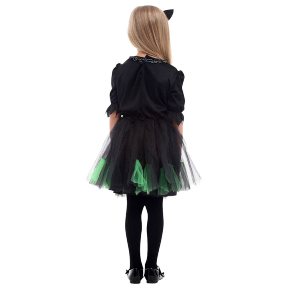 Disfraz Infantil Gato Verde Vestido Niña image number 4.0