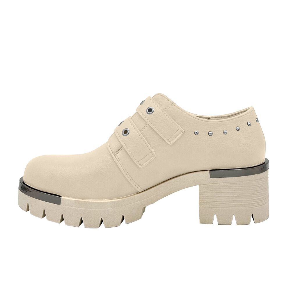 Botin Para Mujer Color Beige, Doble Correa, Bajo El Tobillo image number 2.0