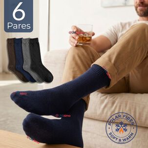 Pack 6 Pares Calcetines T&eacute;rmicos Corte Alto Hombre Surtidos