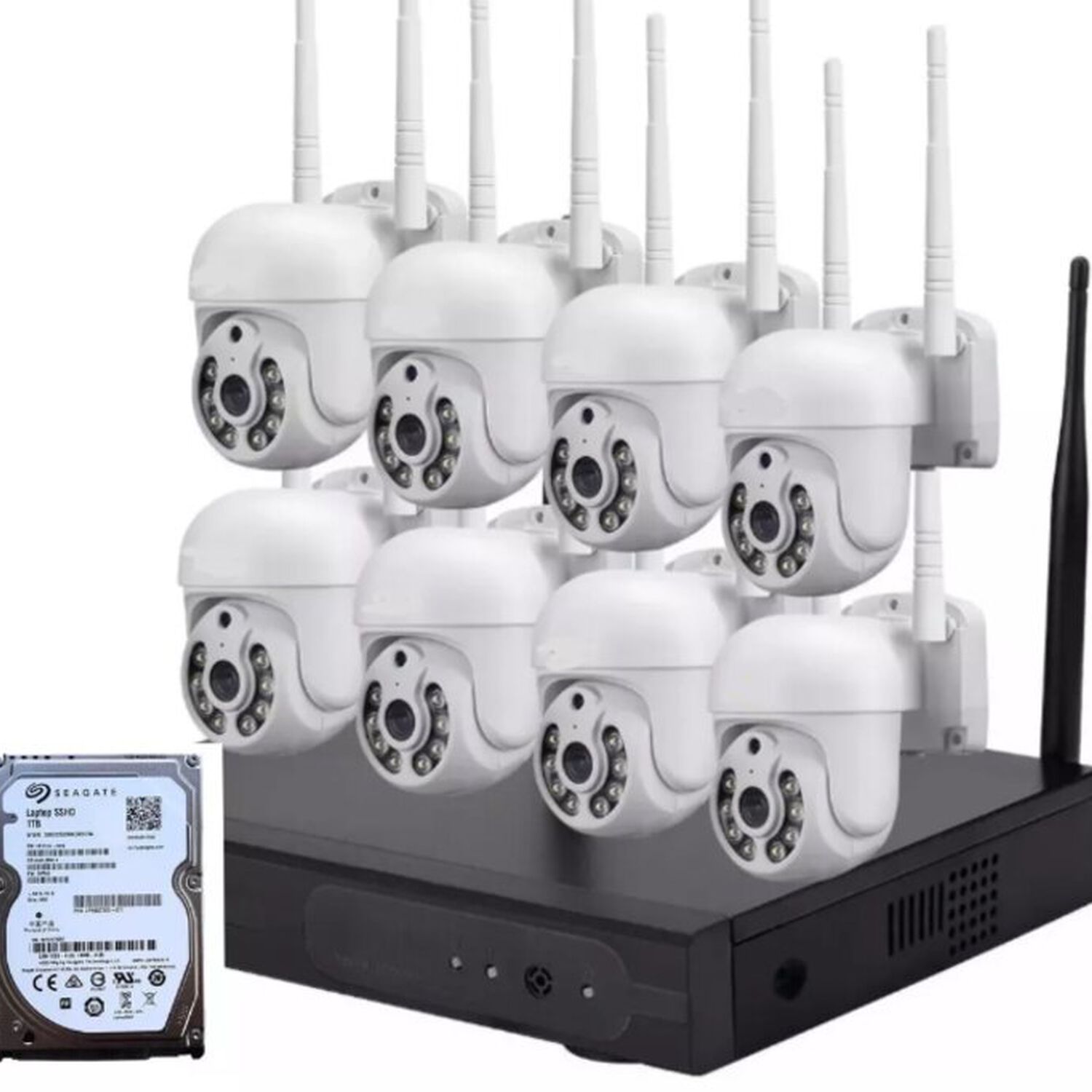 Kit 8 C&aacute;maras Profesional Ip Audio 355 Colorvu Con Disco Duro 1 Terabyte image number 0.0