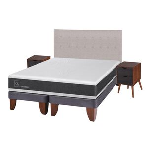Cama Europea Cic Ortopedic / King / Base Dividida  + Set De Maderas
