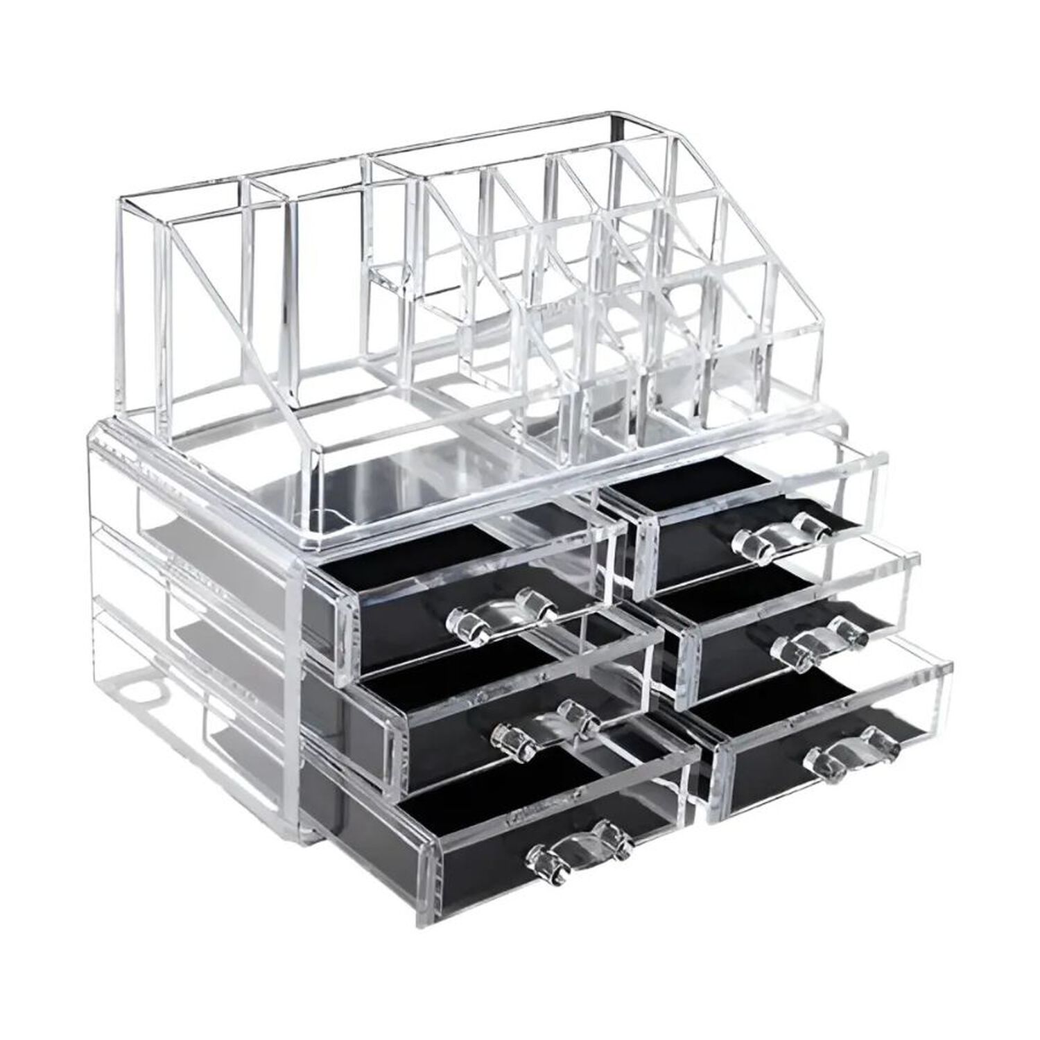 Organizador Cosm&eacute;ticos Acr&iacute;lico 3 Cajones Maquillaje Transparente image number 2.0