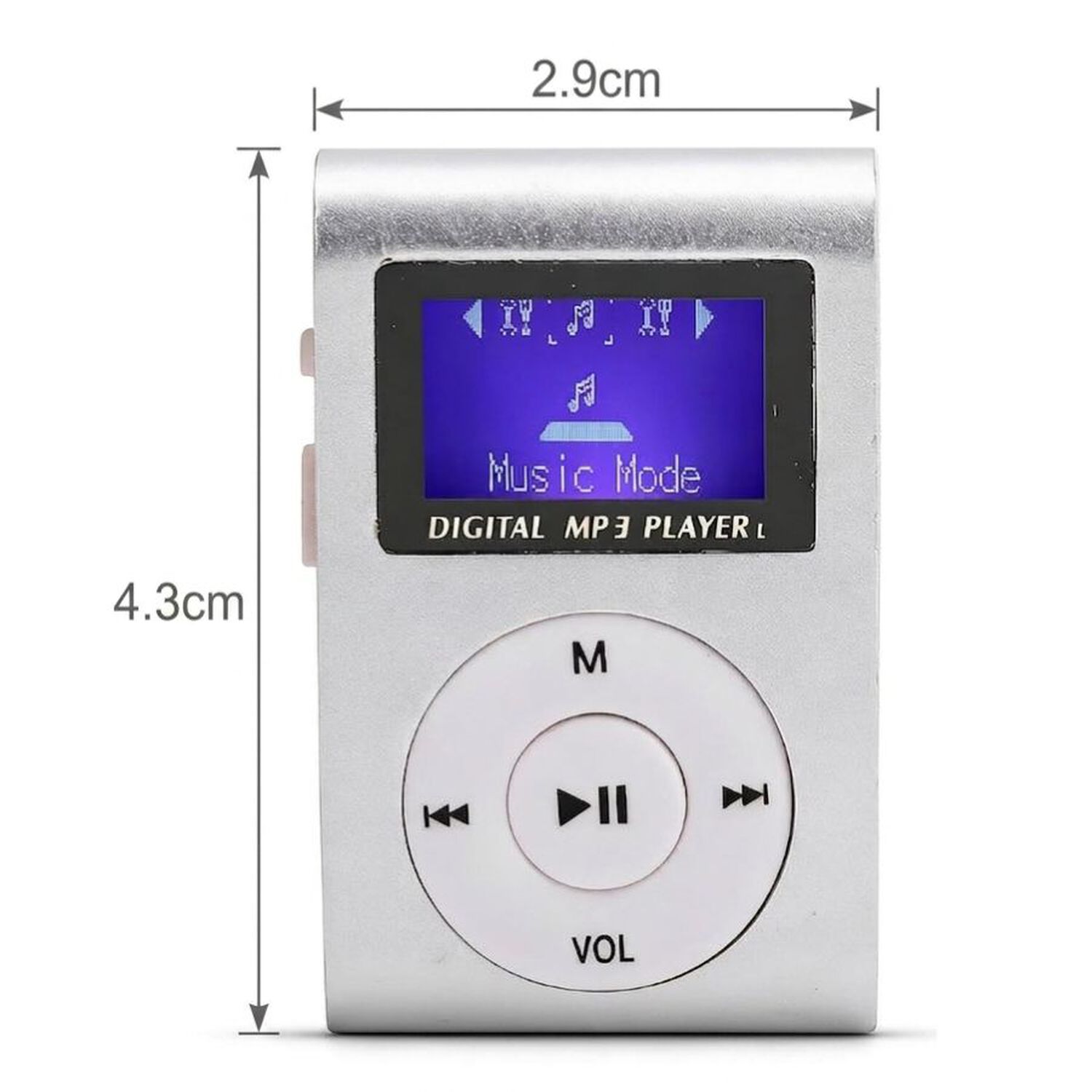 Reproductor Mp3 Digital Clip Met&aacute;lico Con Pantalla Lcd image number 5.0
