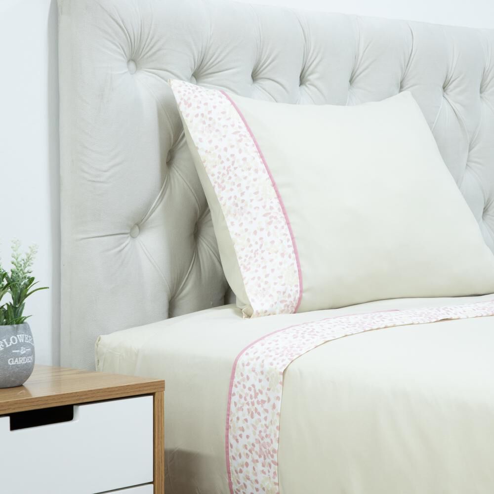 Juego De S&aacute;banas Belle Noite Rosa Liso 15 / 1.5 Plazas image number 1.0