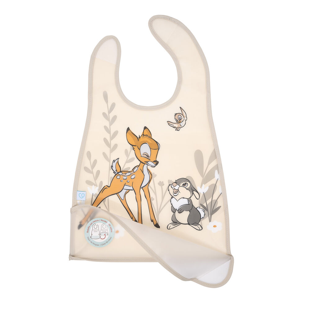 Babero De Alimentacion Beige Bambi Unisex Liso image number 1.0