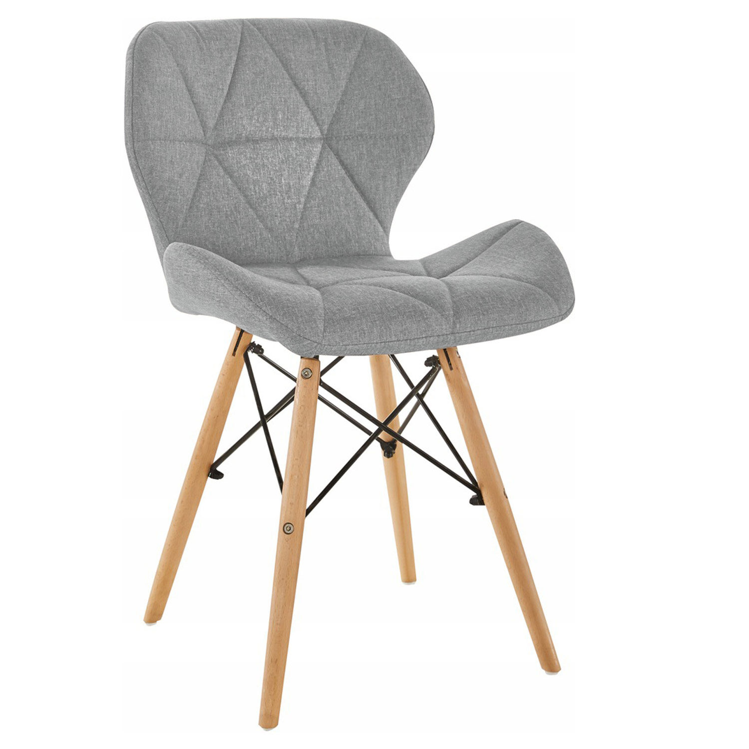 Pack 4 Silla Eames Acolchada Tela De Lino Gris image number 3.0