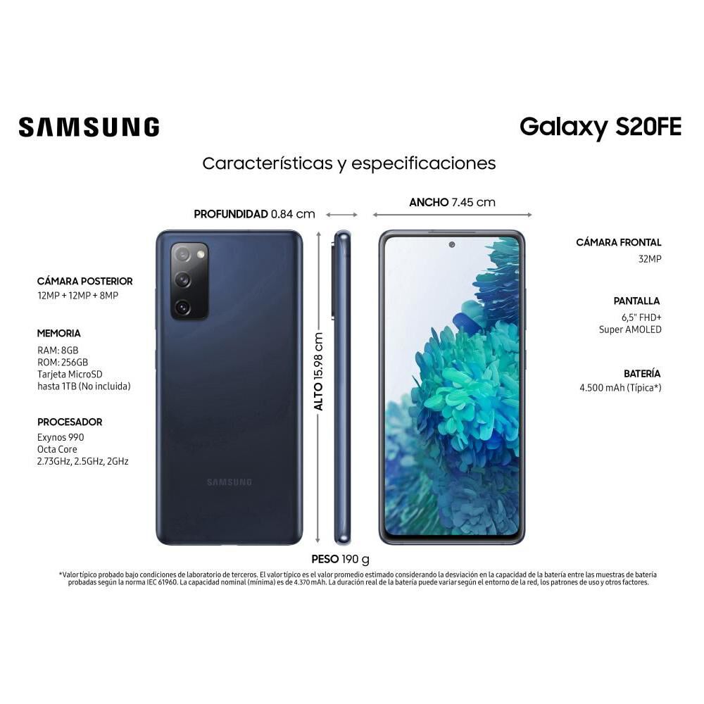 Smartphone Samsung S20fe Azul / 256 Gb / Liberado image number 7.0