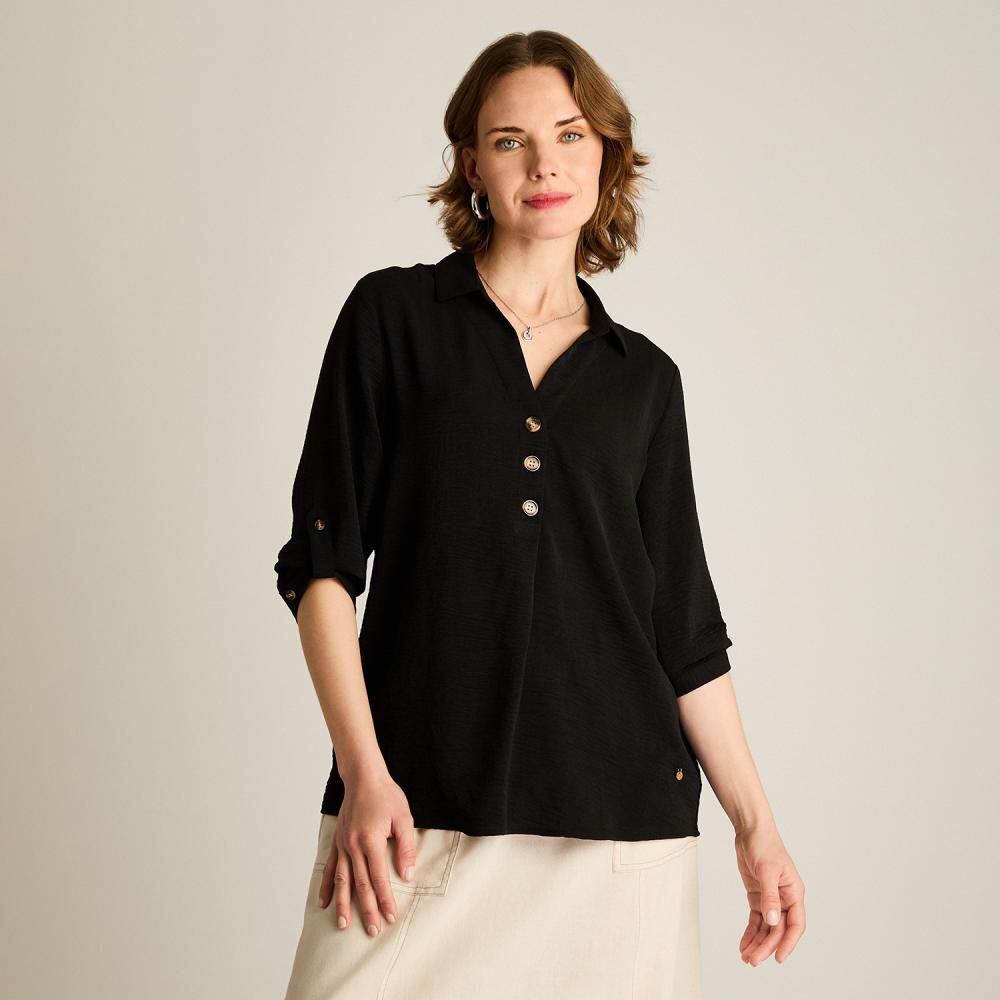 Blusa Manga 3/4 Cuello Camisero Mujer Lorenzo Di Pontti image number 0.0