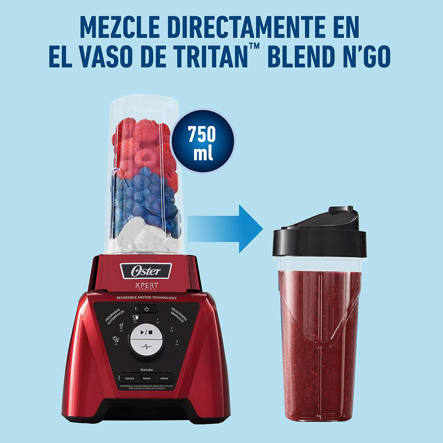 Licuadora Oster BLST3B-RPG-052 / 2 Litros / 1100W image number 5.0