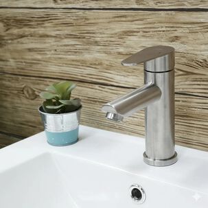 Monomando Llave Grifo Para Lavatorio Modelo Vermont Marca Pmb Color Acero Inox