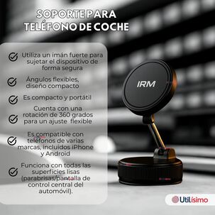 Soporte De Auto Celular Magn&eacute;tico Iphone Android Negro