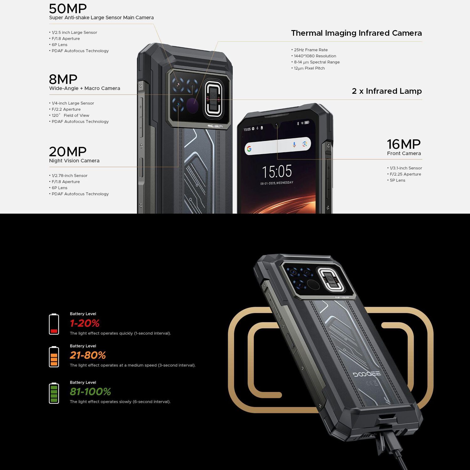 Doogee Fire 6 Max 5g Smartphone Resistente Con C&aacute;mara T&eacute;rmica Y Bater&iacute;a De 20.800mah image number 4.0