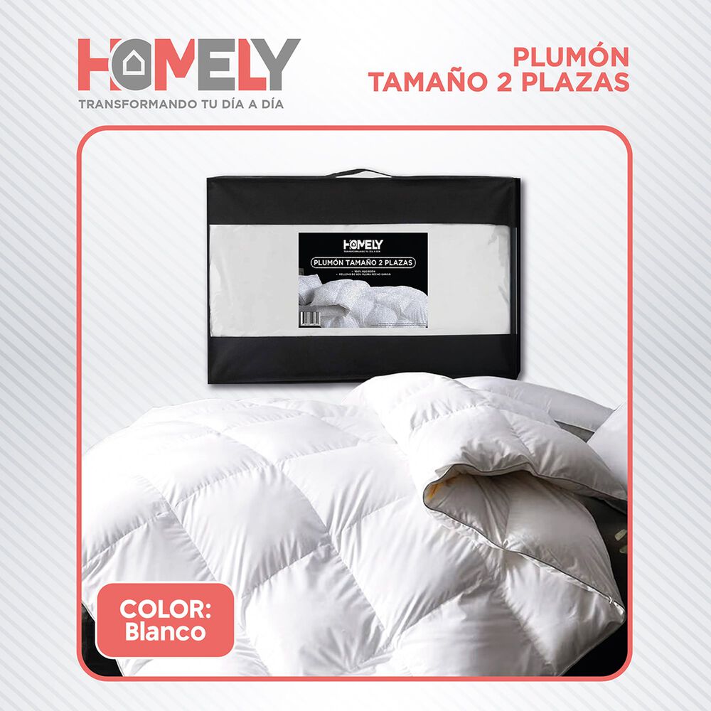 Cubrecama Cobertor 2 Plazas 90% Pluma Pecho Ganso Homely Lux image number 5.0