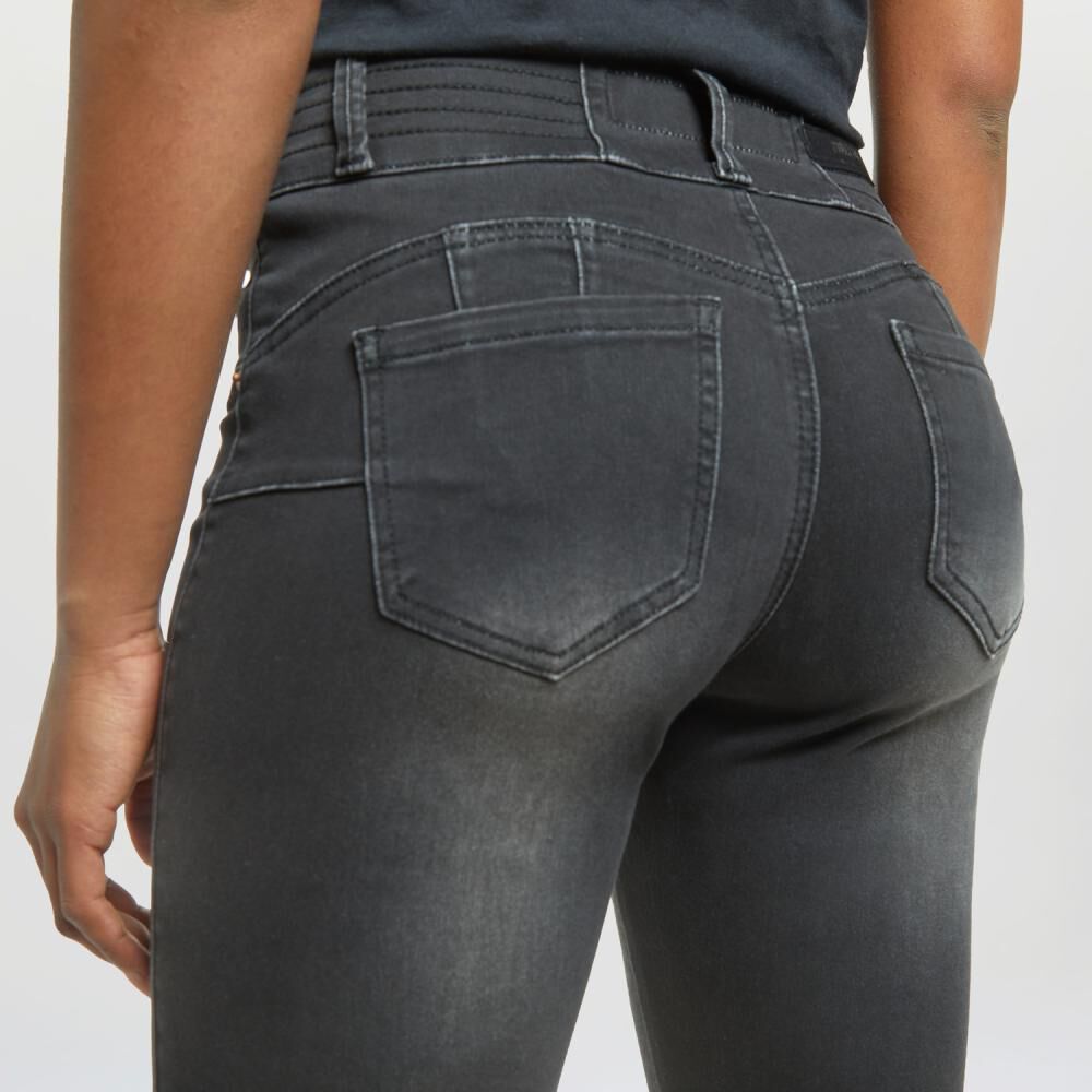 Jeans Regular Pretina Alta Push Up Mujer Rolly Go image number 4.0