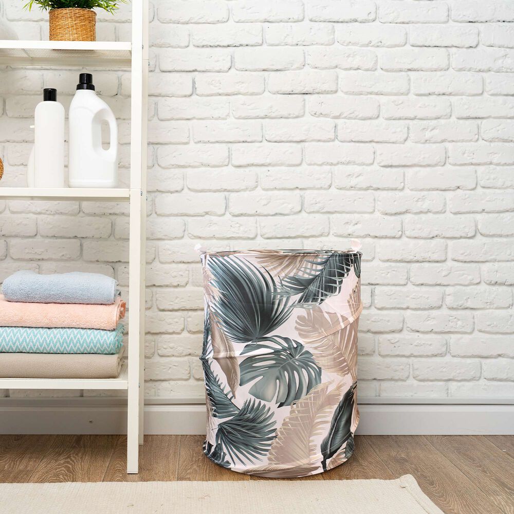 Cesto Para Ropa Plegable Nautica Home 42x55cm Hojas Tropicales image number 0.0