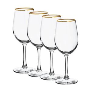 Set 4 Copas Borde Dorado Para Vino 320ml Allegra